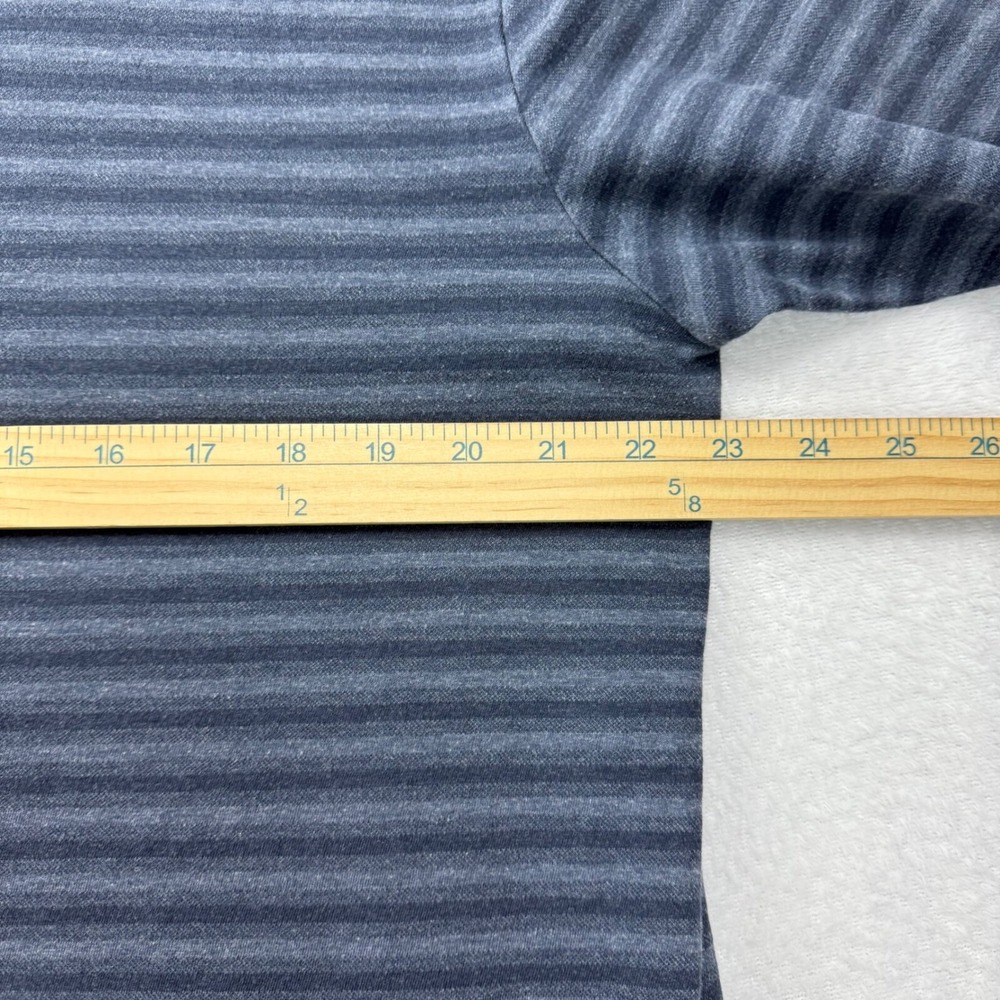 Orvis‎ Polo Shirt Mens Striped Blue / Gray Golf Polo Size Large Made in Peru - Picture 4 of 9